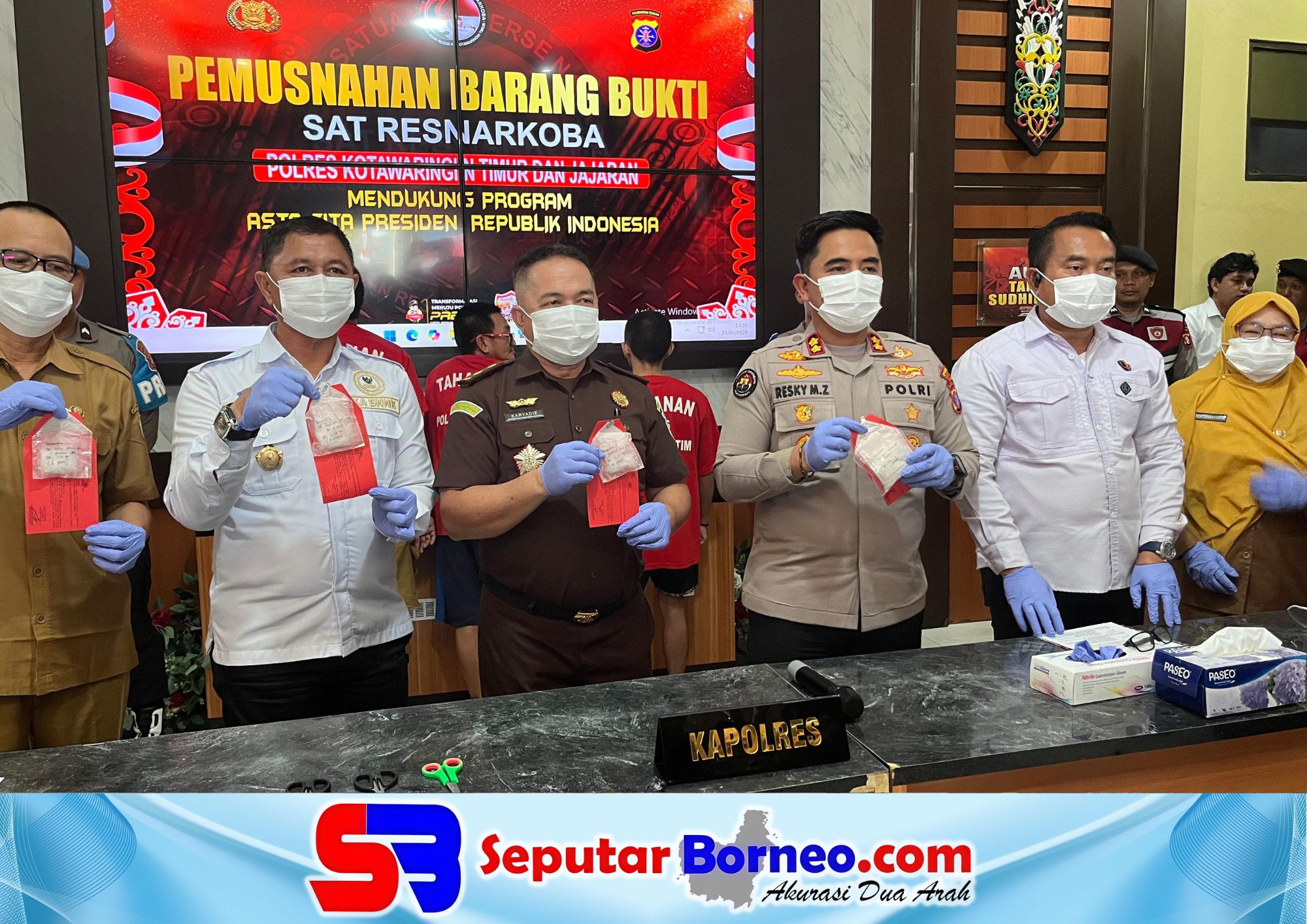 114, 86 Gram Sabu Dimusnahkan, Polres Kotim Selamatkan 574 Masyarakat dari Narkoba
