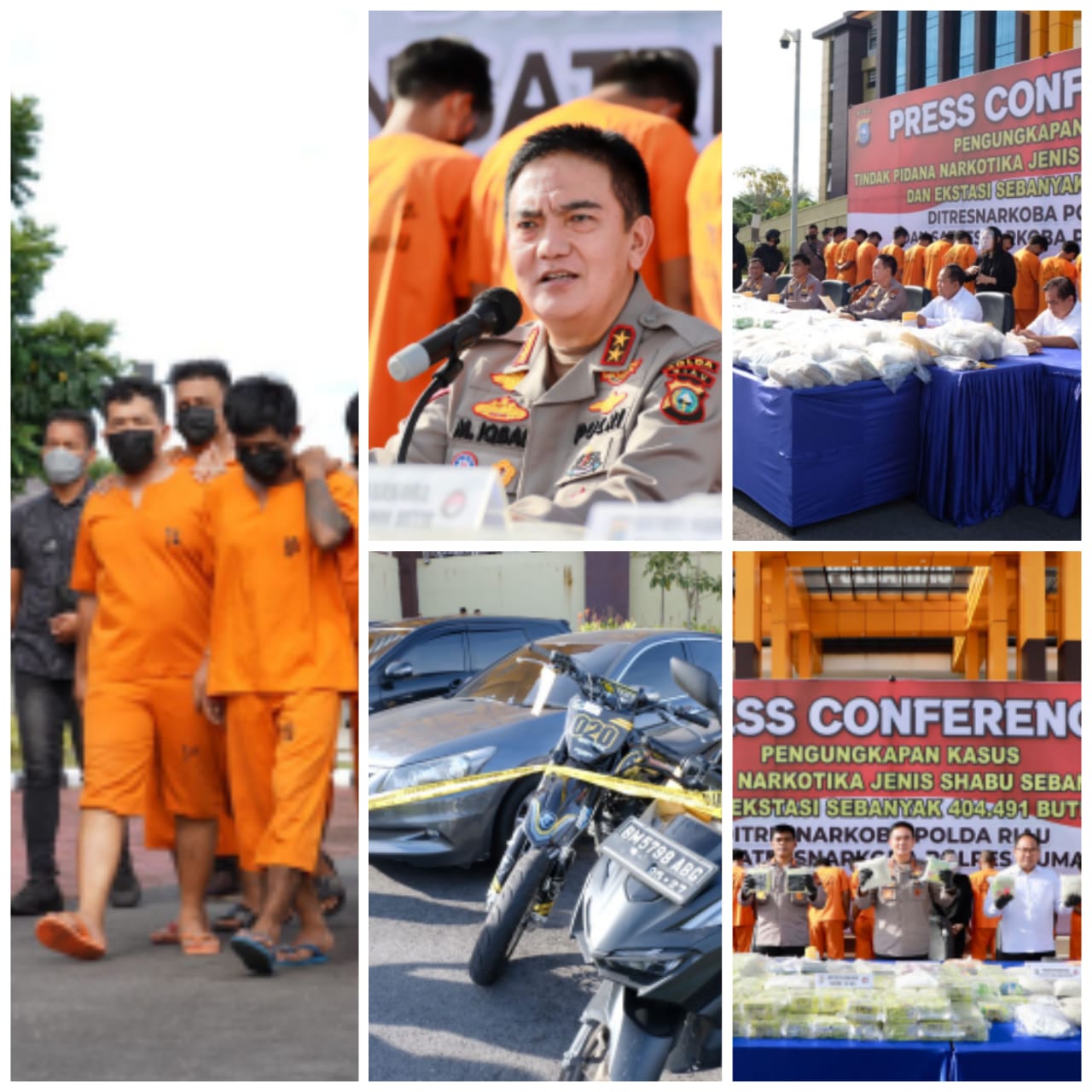 Terbesar, Polda Riau Ungkap 203 Kg dan 404.491 Butir Ekstasi