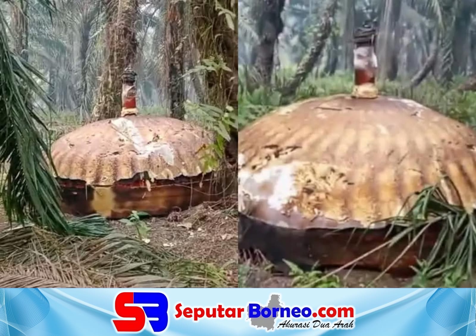 Benda logam Kembali ditemukan warga di kawasan perkebunan sawit PT Agro Bukit, Kilometer 26, Kotim. (FOTO:ISTIMEWA)