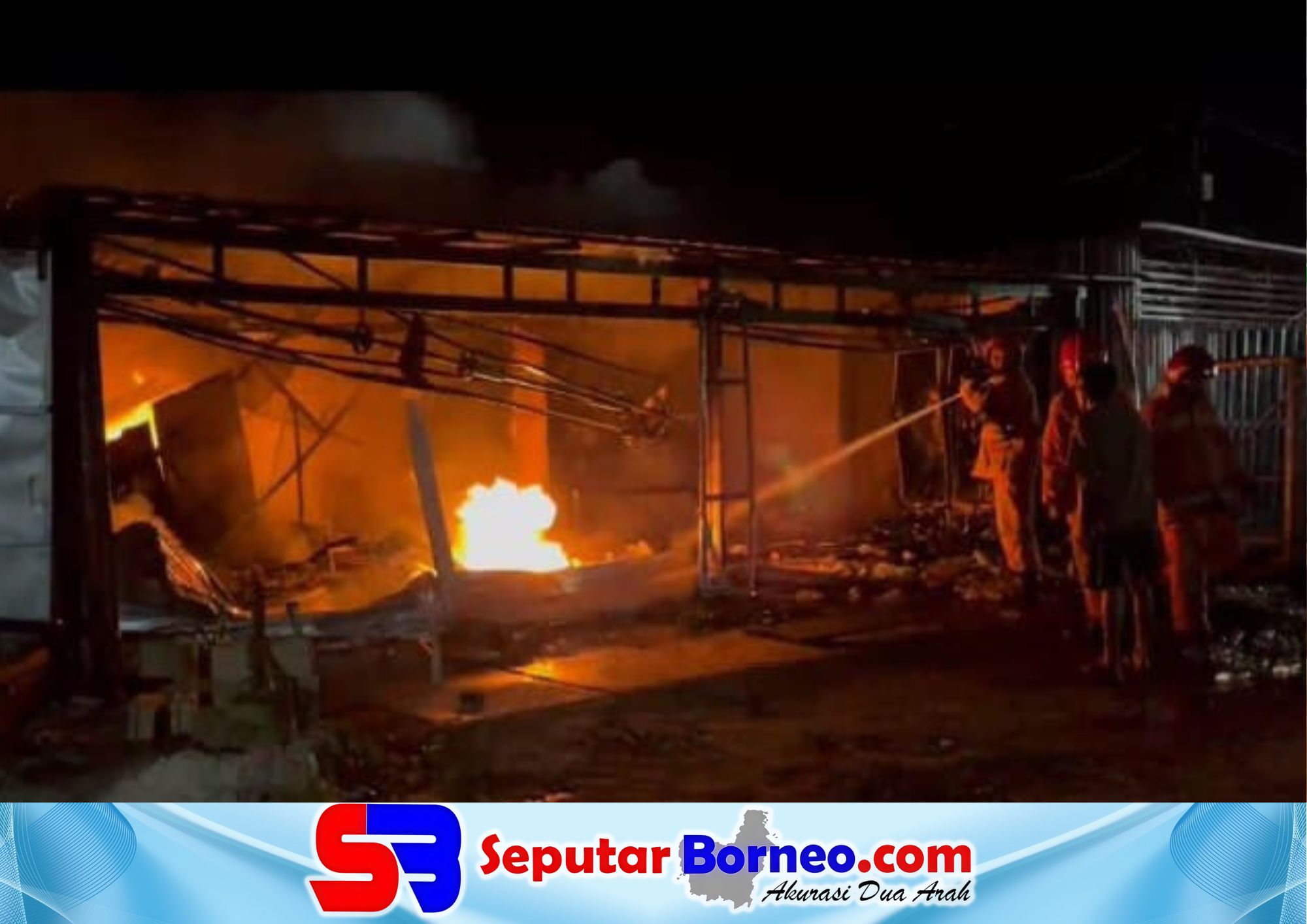 Delapan Kios di Taman Kota Sampit Terbakar, Satu Orang Alami Luka Bakar