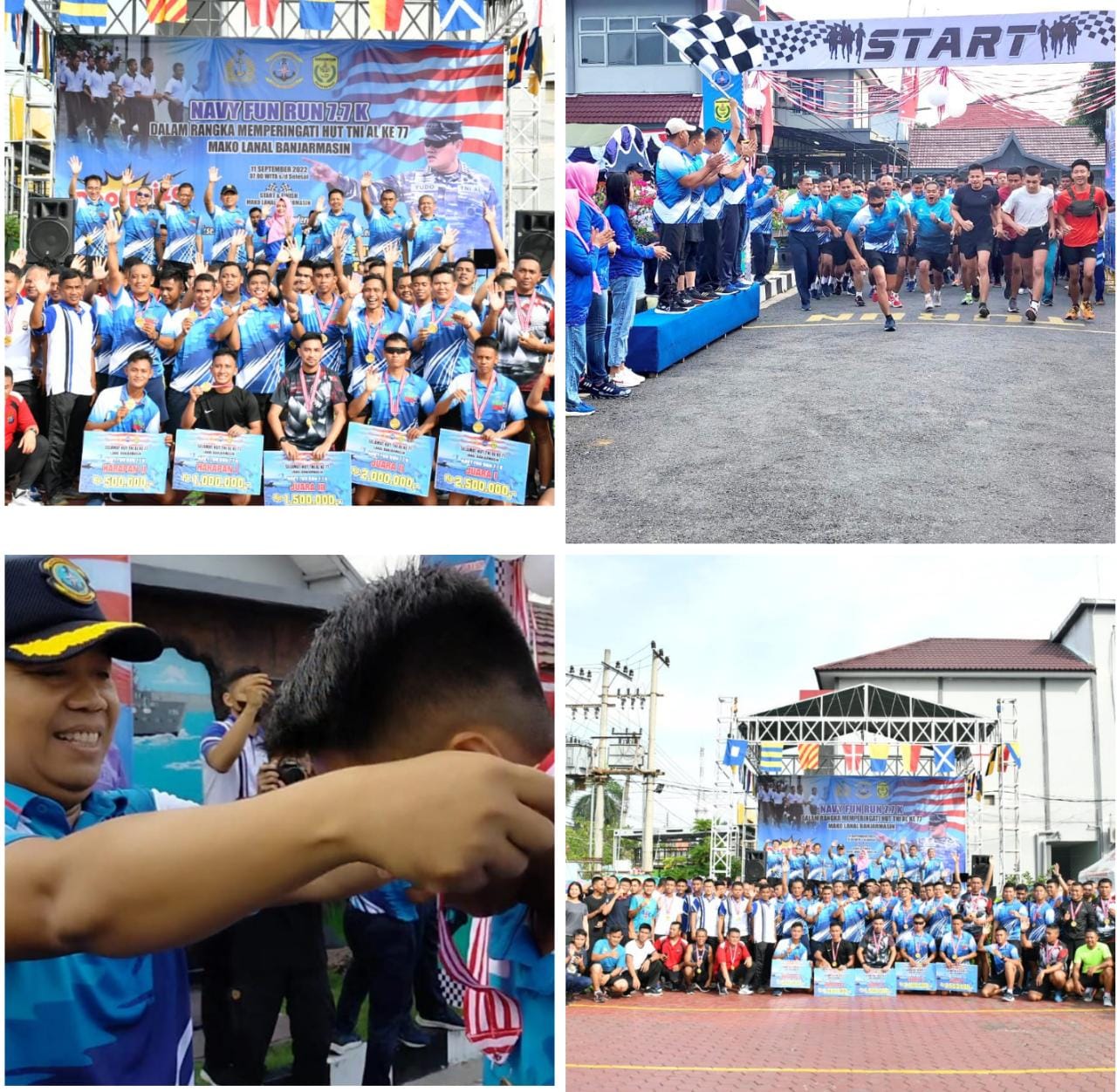 Peringati HUT TNI AL Ke-77, Lanal Banjarmasin Gelar Navy Fun Run