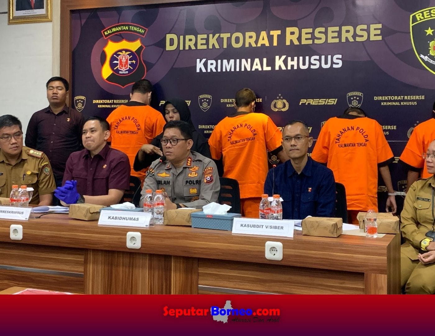 Kegiatan siaran rilis yang digelar Ditreskrimsus Polda Kalteng, Selasa (23/7/2024). (FOTO:SEPUTAR BORNEO)