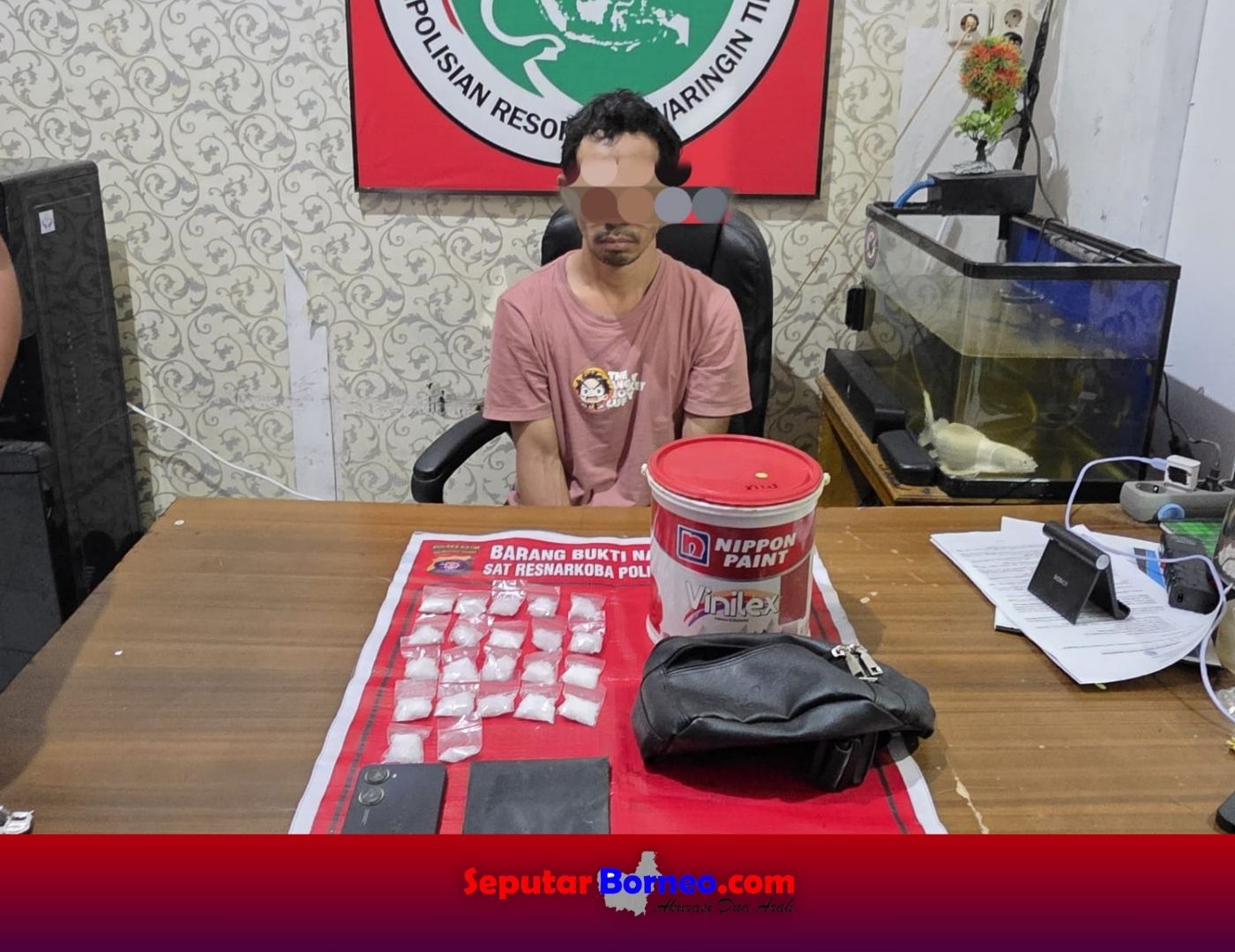 Kelabui Polisi, 22 Paket Sabu Disimpan Dalam Kaleng Cat