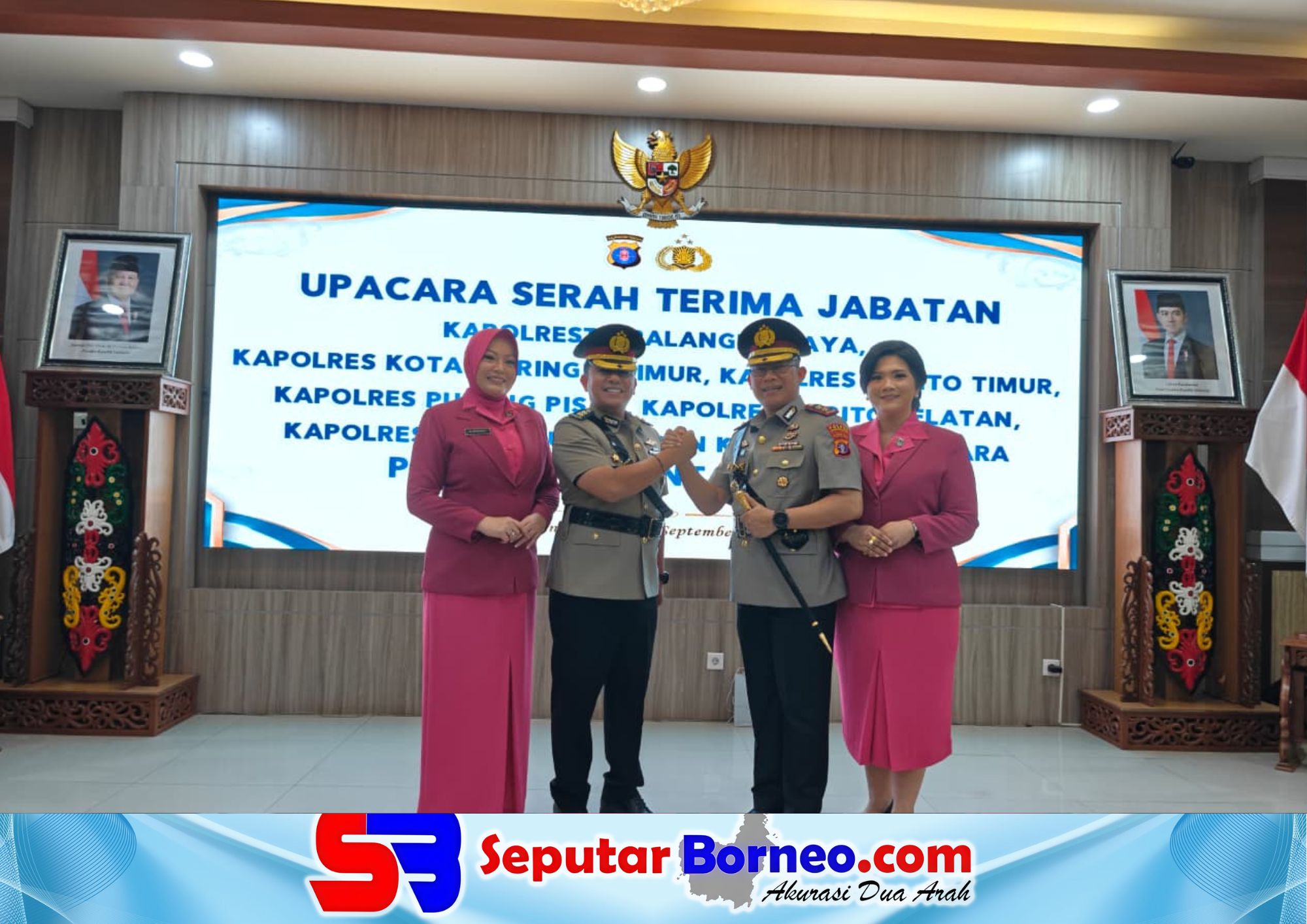 Serah terima jabatan Kapolres Kotim, AKBP Resky Maulana Zulkarnain kepada AKBP I Kadek Dwi Yoga Sidhimantara W.