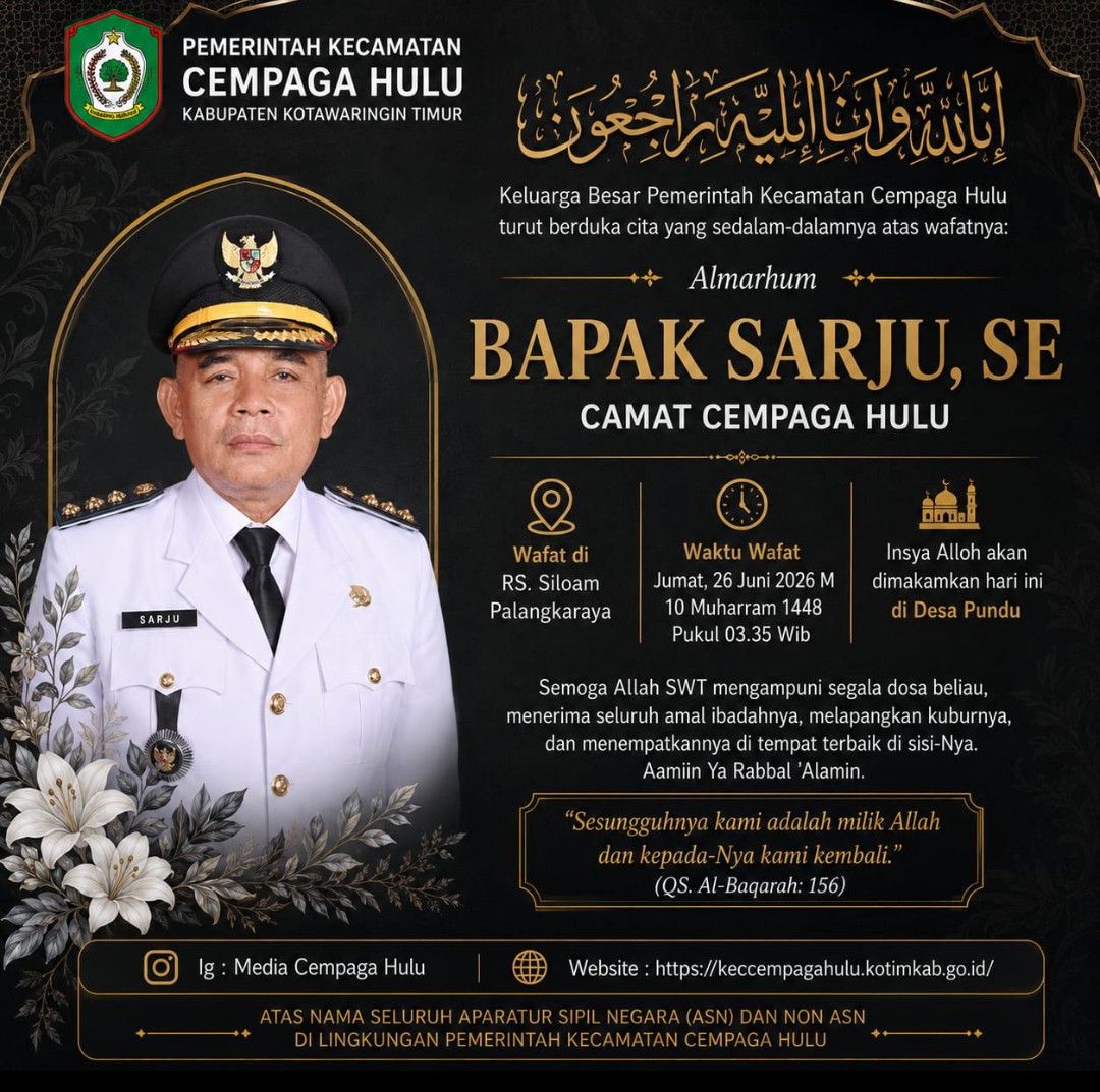 Pemkab Kotim Berduka, Camat Cempaga Hulu Meninggal Dunia