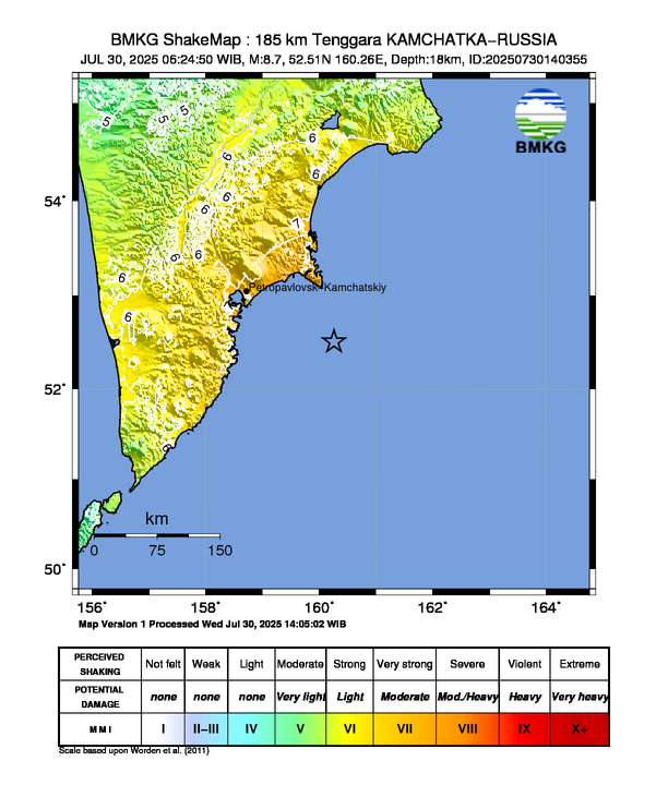 Gempa M8,7 Guncang Rusia, Berpotensi Tsunami di Sejumlah Wilayah Termasuk Indonesia