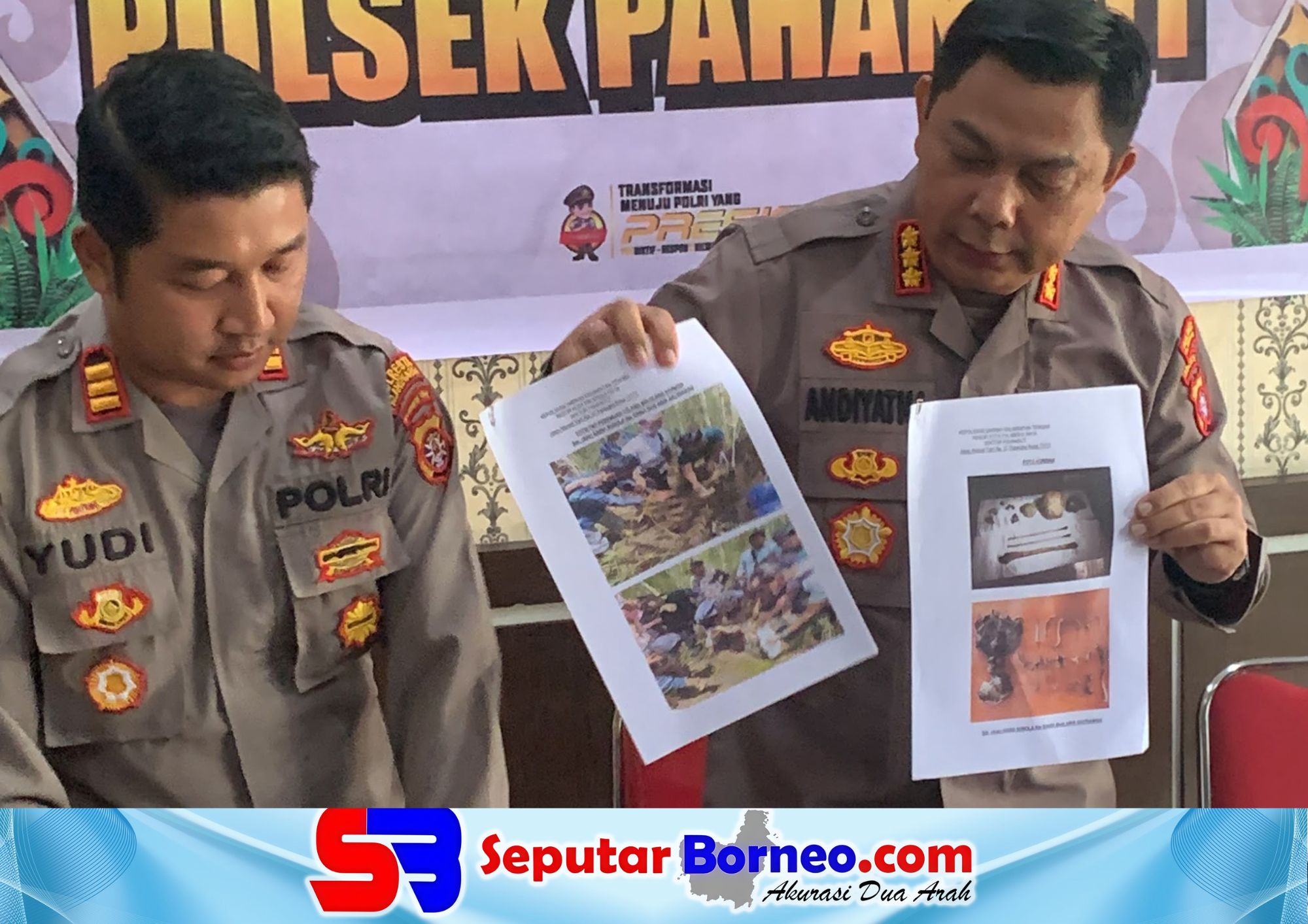 Kapolresta Palangka Raya, Kombes Pol Andiyatna memimpin konferensi pers pengungkapan kasus pembunuhan. (FOTO: SEPUTAR BORNEO)