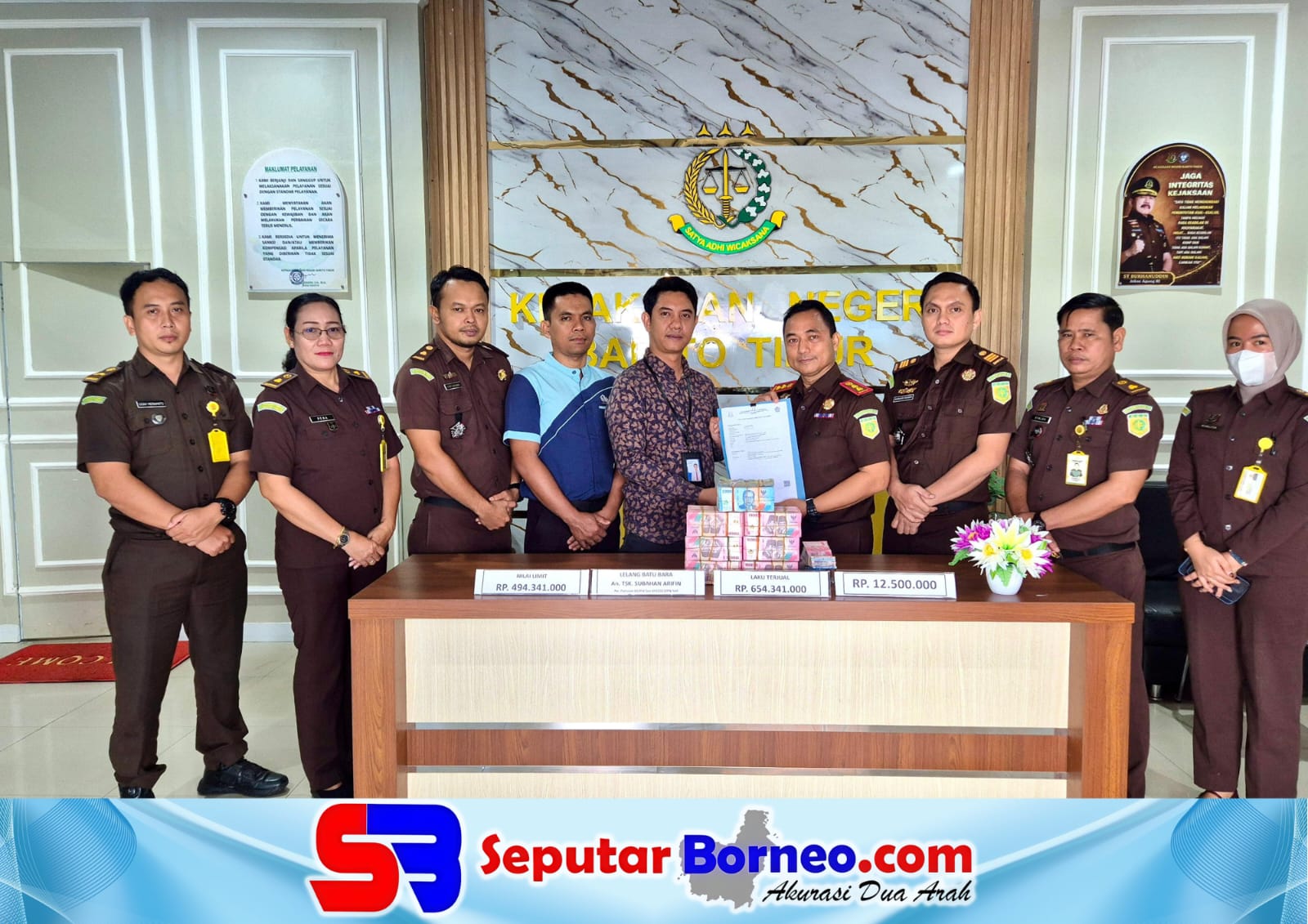 Kejari Bartim Setor Rp666,8 Juta ke Kas Negara dari Lelang Batubara Rampasan