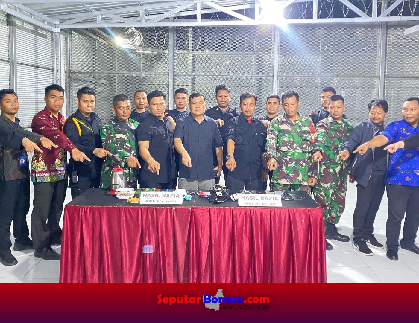 Lapas Palangka Raya Bersama APH Laksanakan Razia Gabungan di Blok Hunian