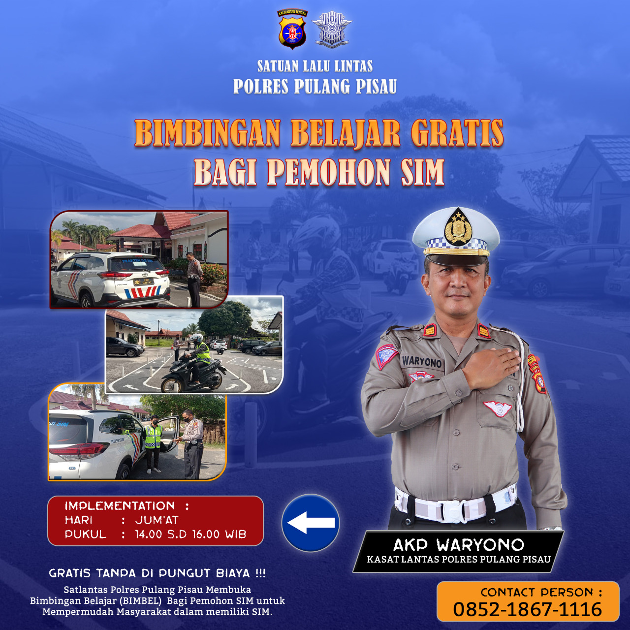 Satlantas Polres Pulang Pisau Berikan Pelayanan Gratis Bimbel Tes Pembuatan SIM