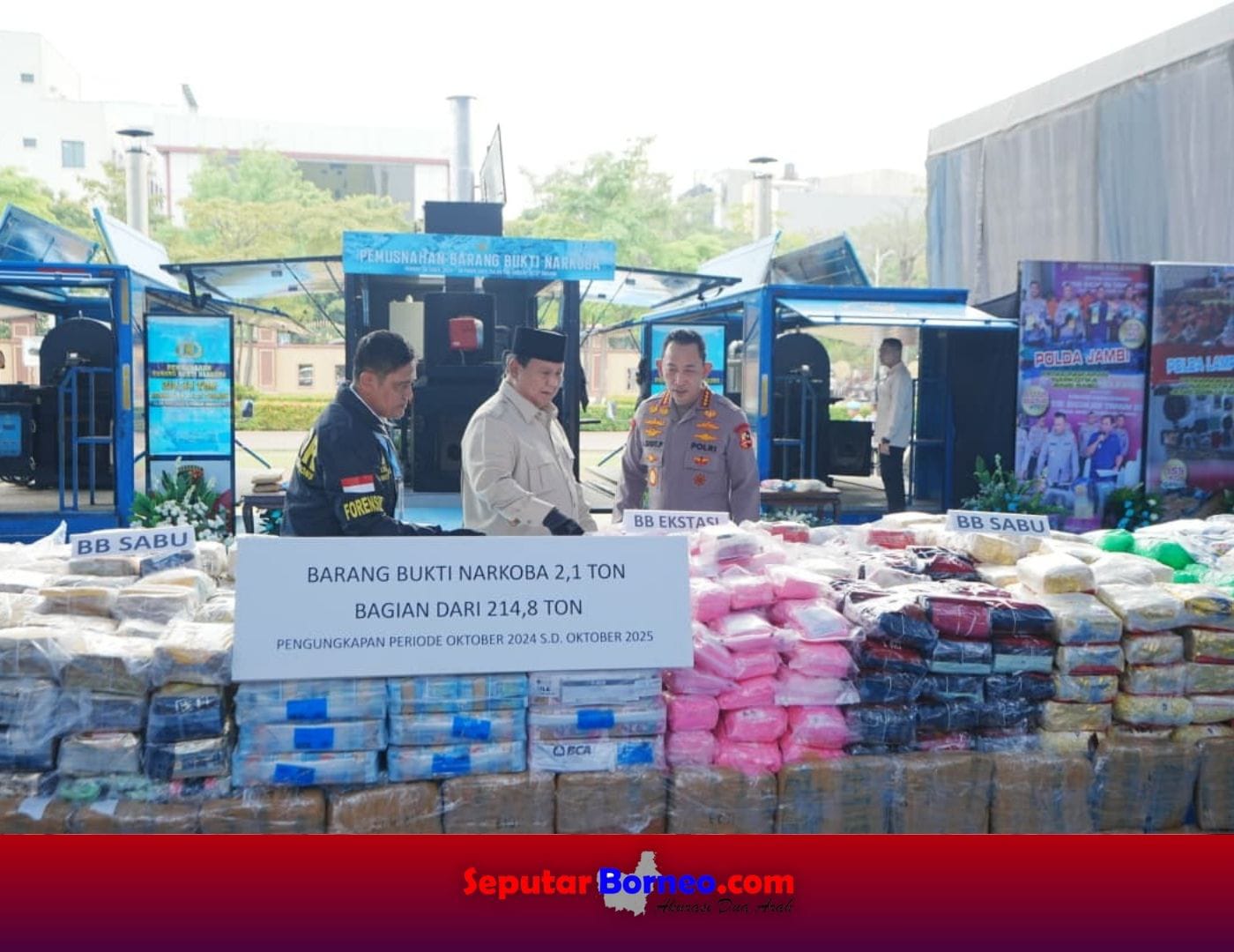 Presiden Prabowo Pimpin Pemusnahan 214,84 Ton Narkoba Senilai Rp 29,37 Triliun