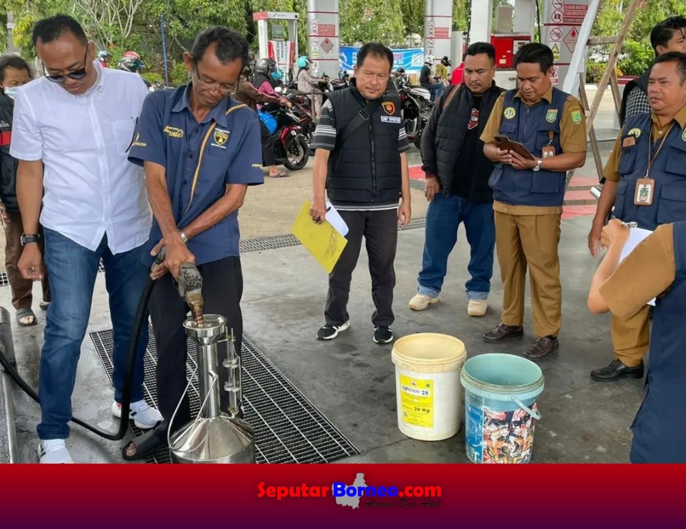 Pastikan Tidak Curang, Polisi dan UPTD Meteorologi Uji Tera BBM SPBU