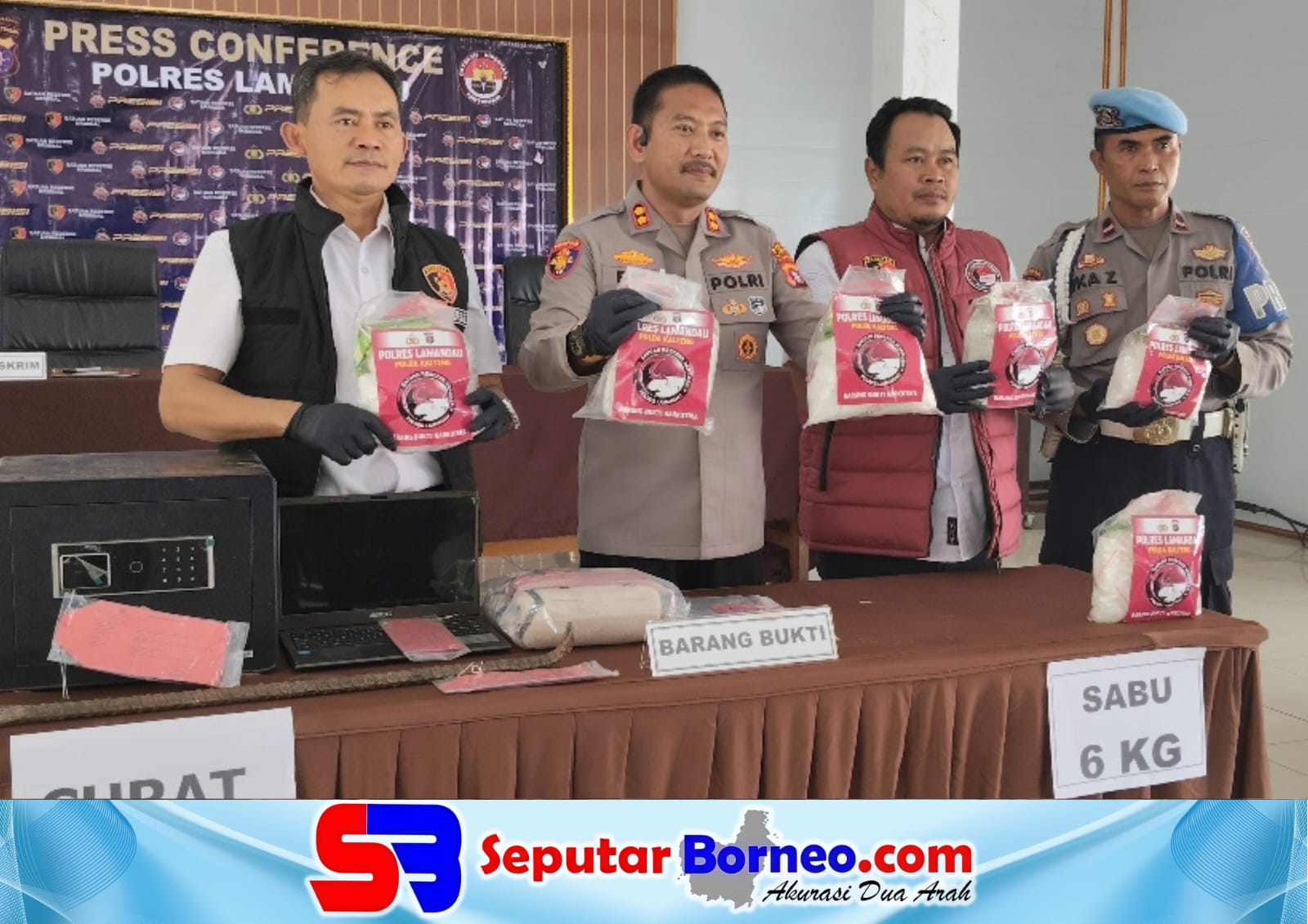 Polres Lamandau Sita 5,18 Kg Sabu di Jalur Trans Kalimantan, Empat Tersangka Diamankan