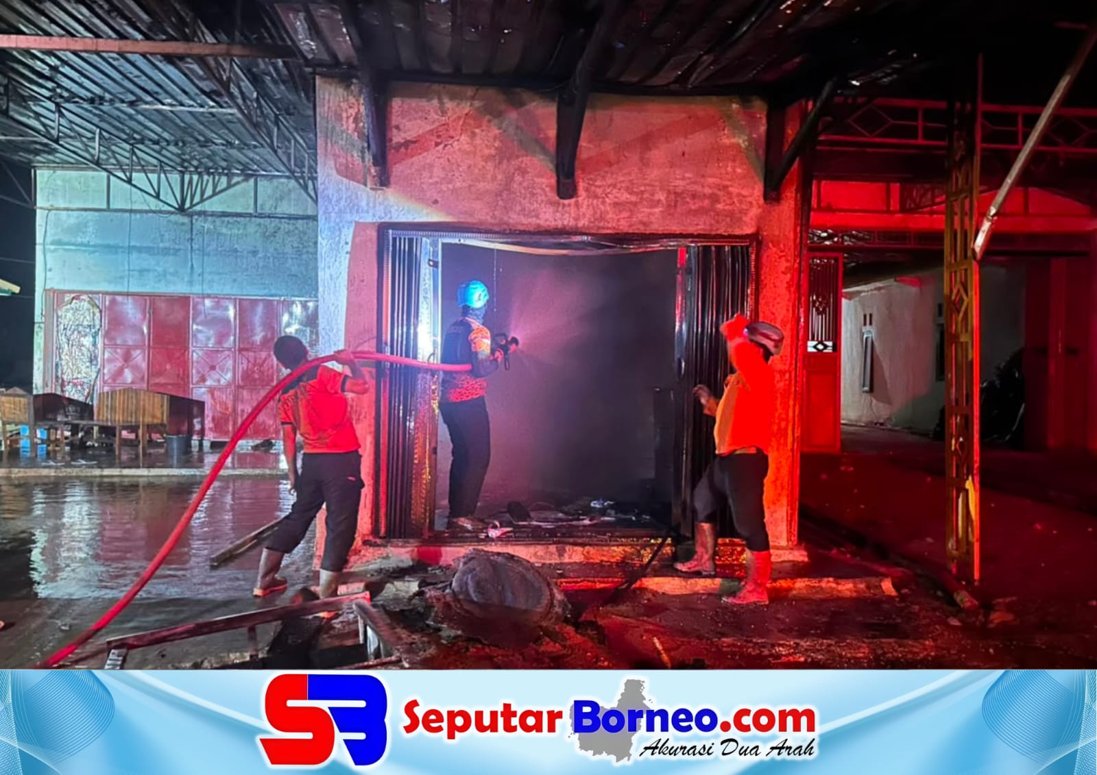 Pom Mini Terbakar di Simpang Sepaku Lamandau, Satu Orang Luka Ringan