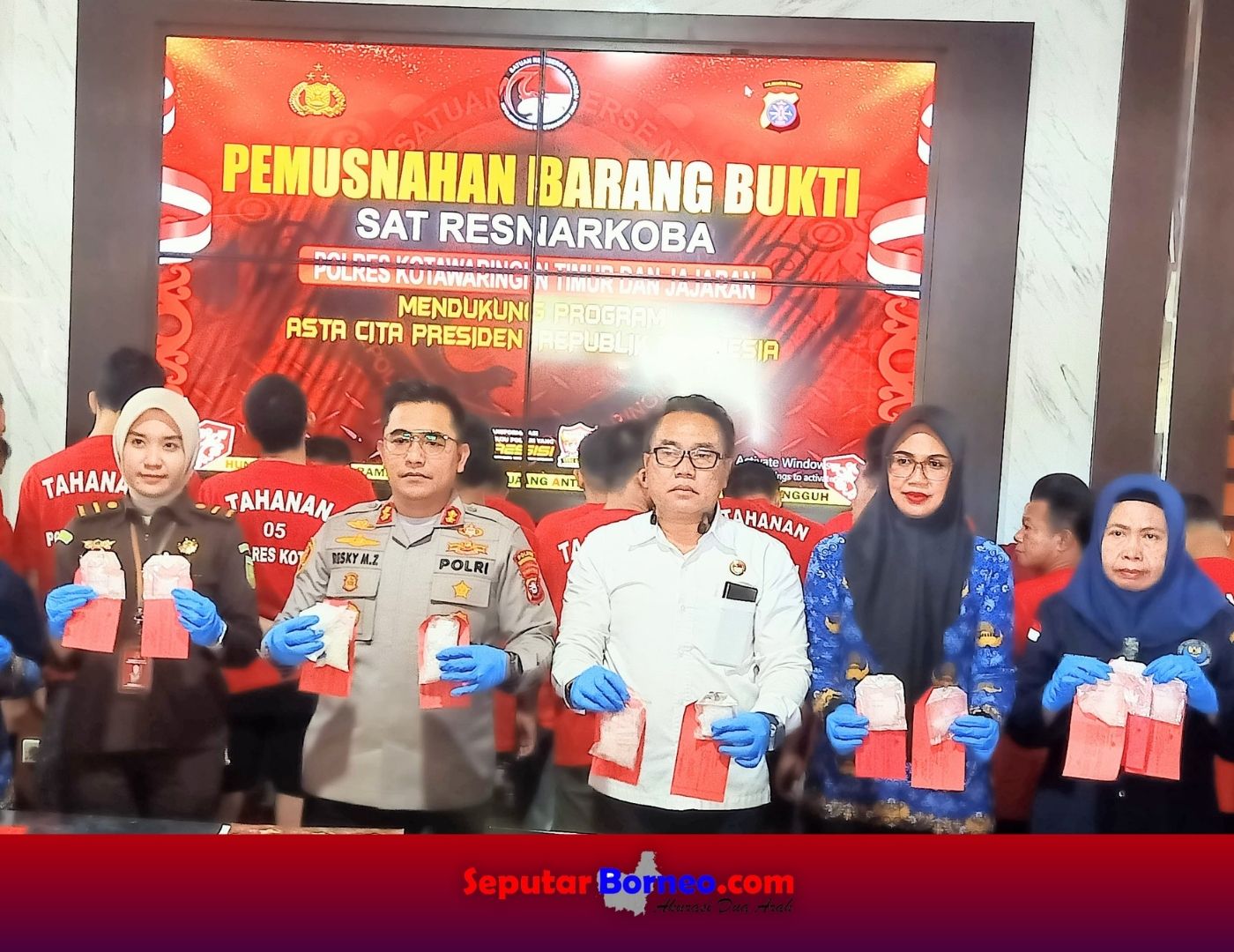 Polres Kotim Tangkap 20 Terduga Pengedar Sabu, Barbuk Sebanyak 489.86 Gram Dimusnahkan