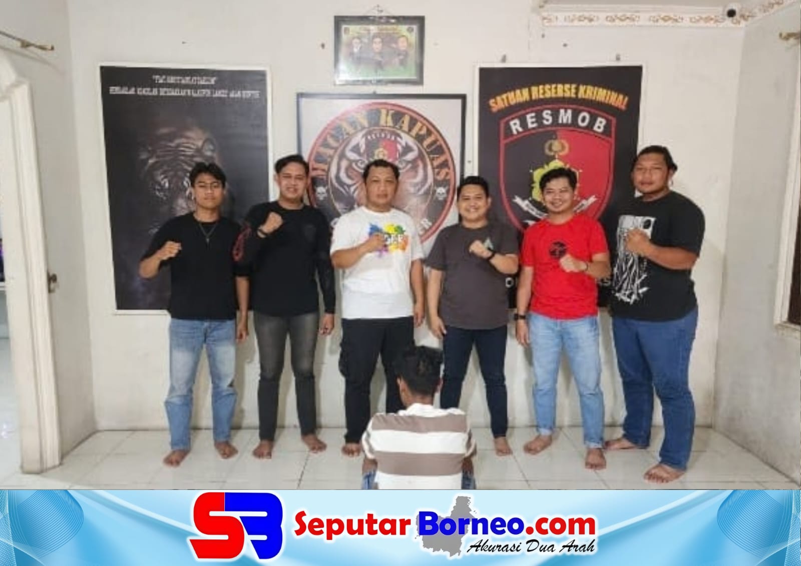 Resmob Polres Timur, bersama Resmob Polres Kapuas, mengamankan pelaku VB. FOTO: ISTIMEWA/SB