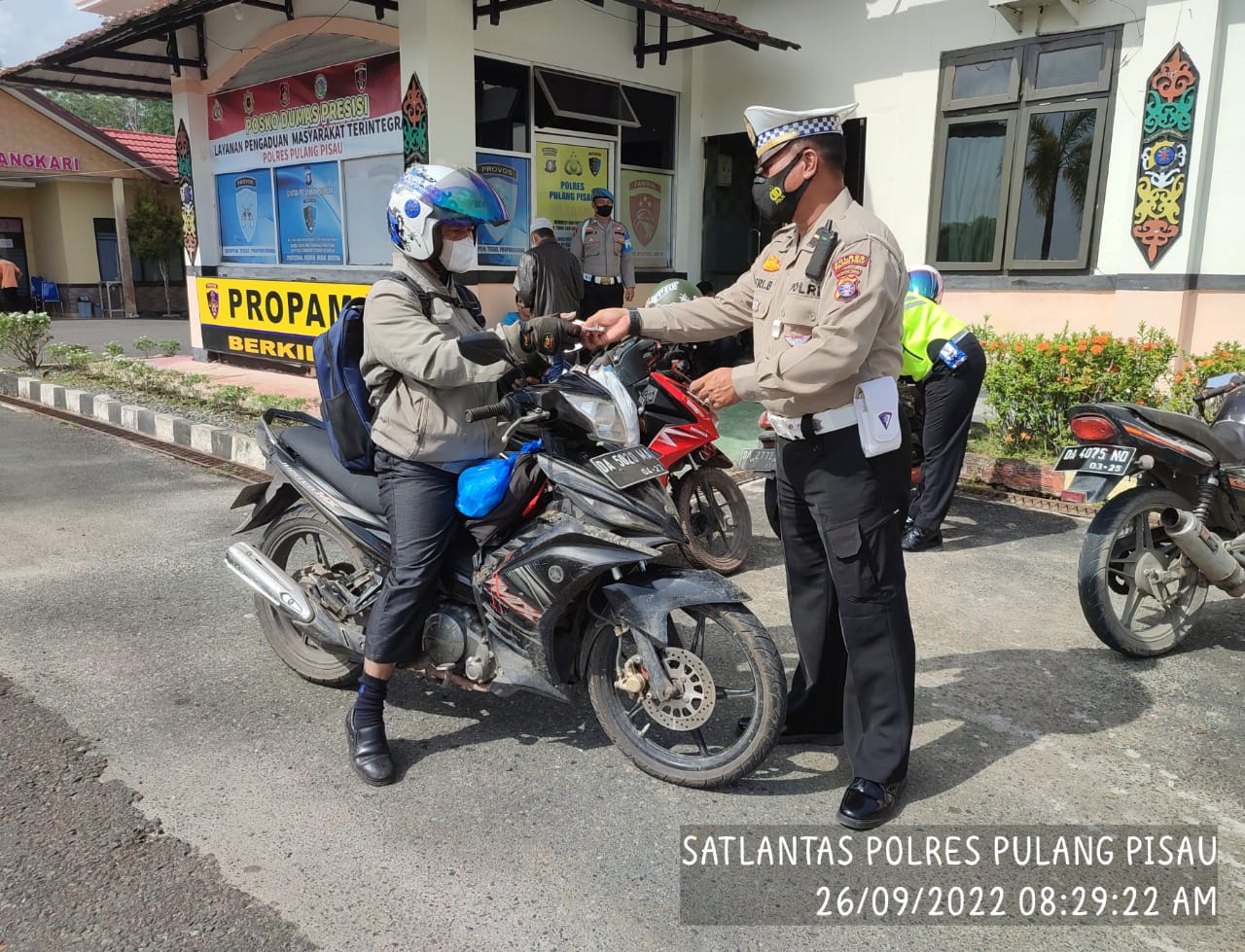 Belasan Pengguna Jalan Terjaring Razia Satlantas Polres Pulang Pisau