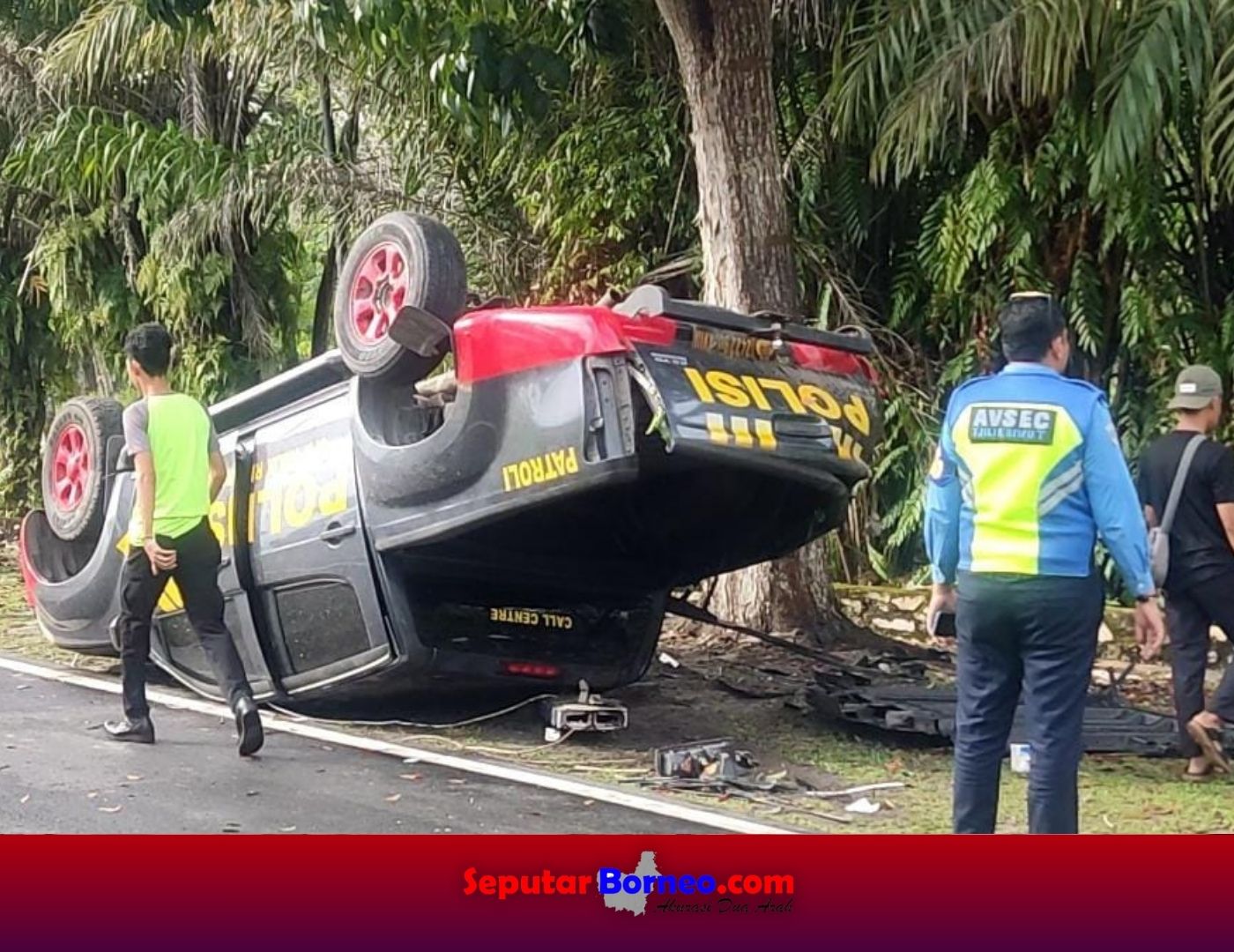 Mobil Dinas POLISI Alami Kecelakaan Tunggal