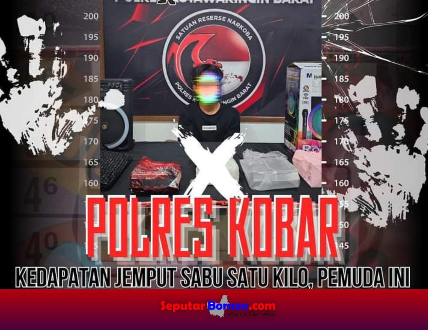 Terduga pelaku saat diamankan Polres Kobar karena membawa 1 kilogram sabu. (FOTO:ISTIMEWA)