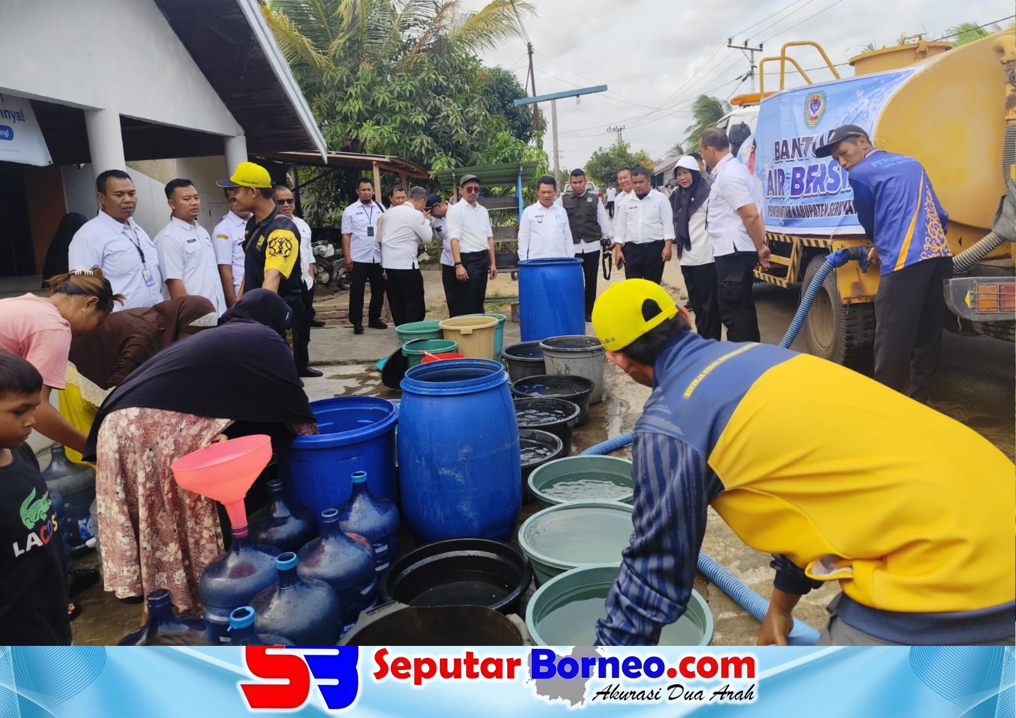 Pemkab Salurkan Bantuan Air Bersih di Desa Pematang Panjang dan Bangun Harja