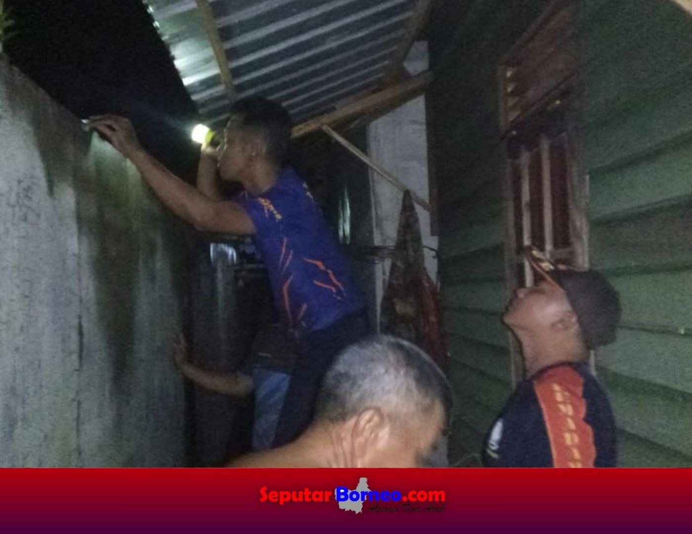 Petugas ketika melakukan evakuasi terhadap sarang tawon. (FOTO: DAMKAR PALANGKA RAYA)