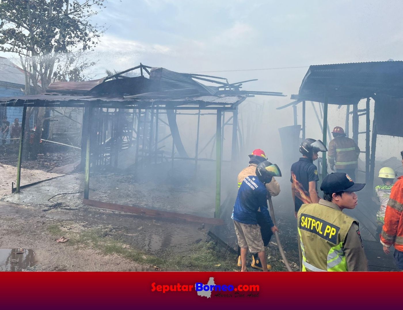 Kebakaran di Mendawai Hanguskan Rumah dan Barak Empat Pintu