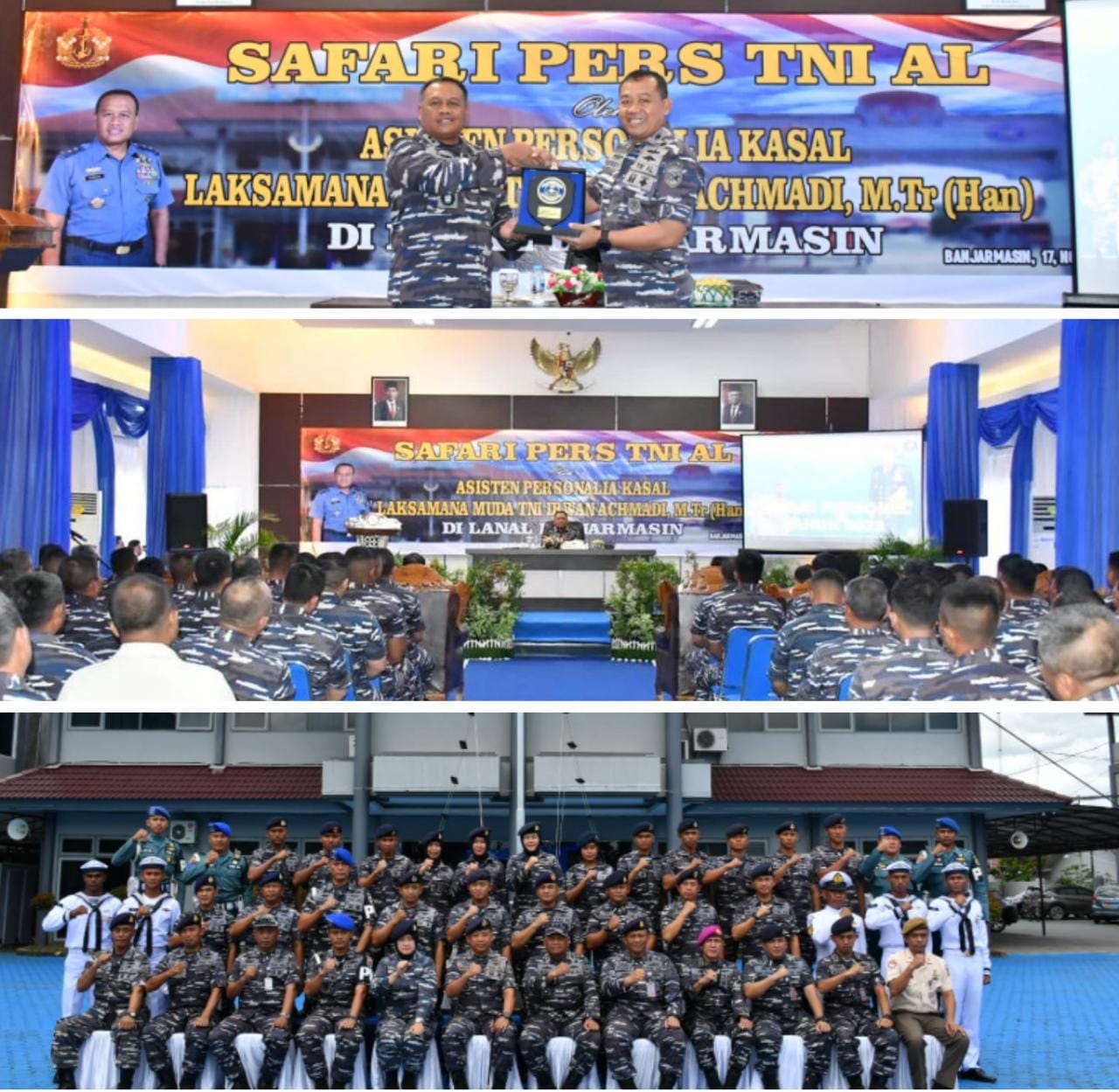 Aspers Kasal Berikan Pengarahan Safari Personel TNI AL Di Lanal Banjarmasin