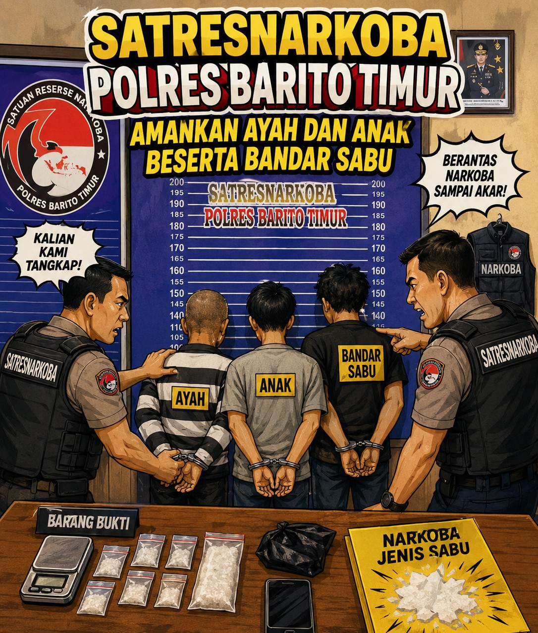 Ayah, Anak dan Bandar Diciduk Polisi