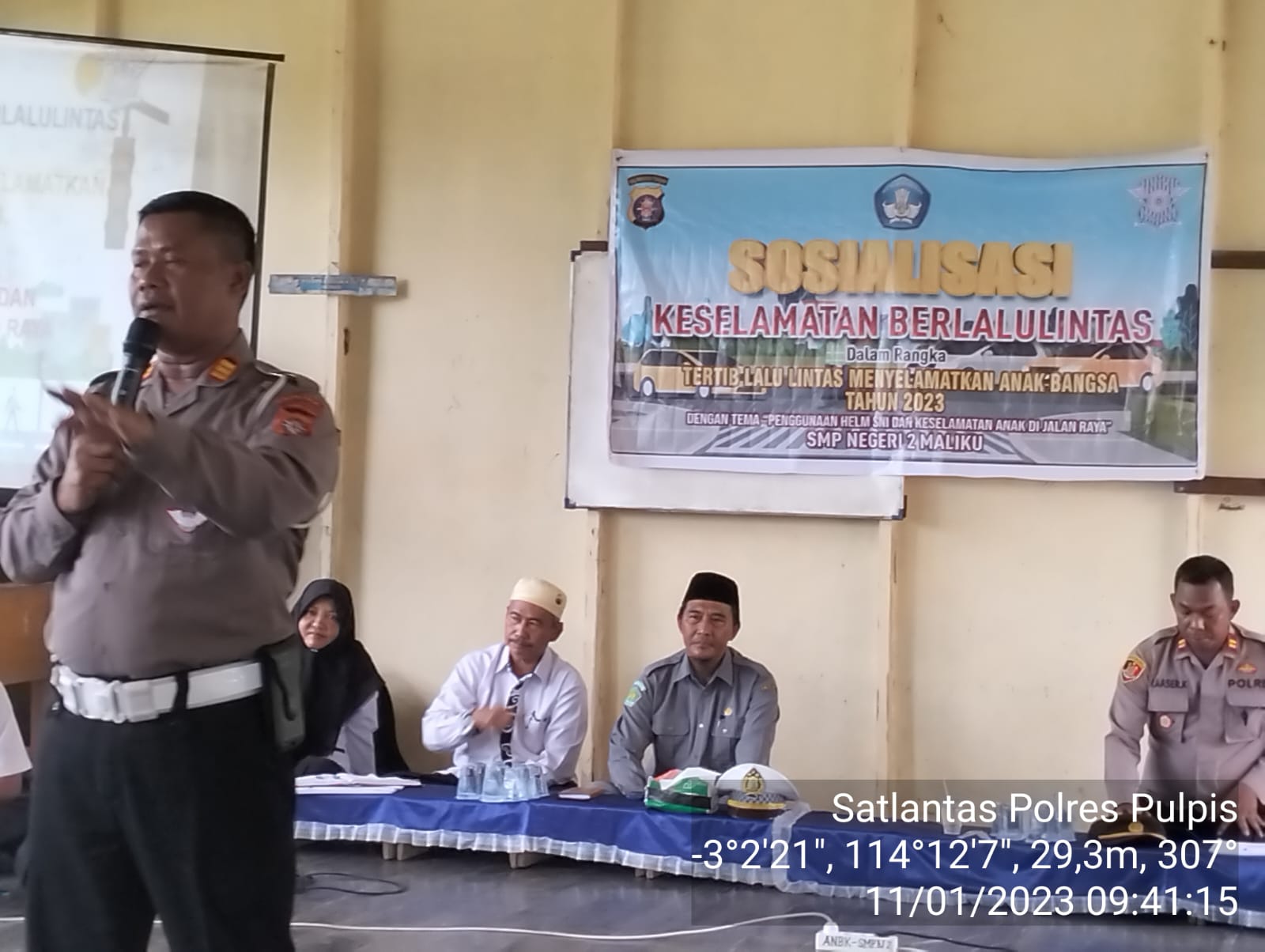 Satlantas Polres Pulpis Sosialisasi Keselamatan Berlalulintas di SMPN 2 Maliku